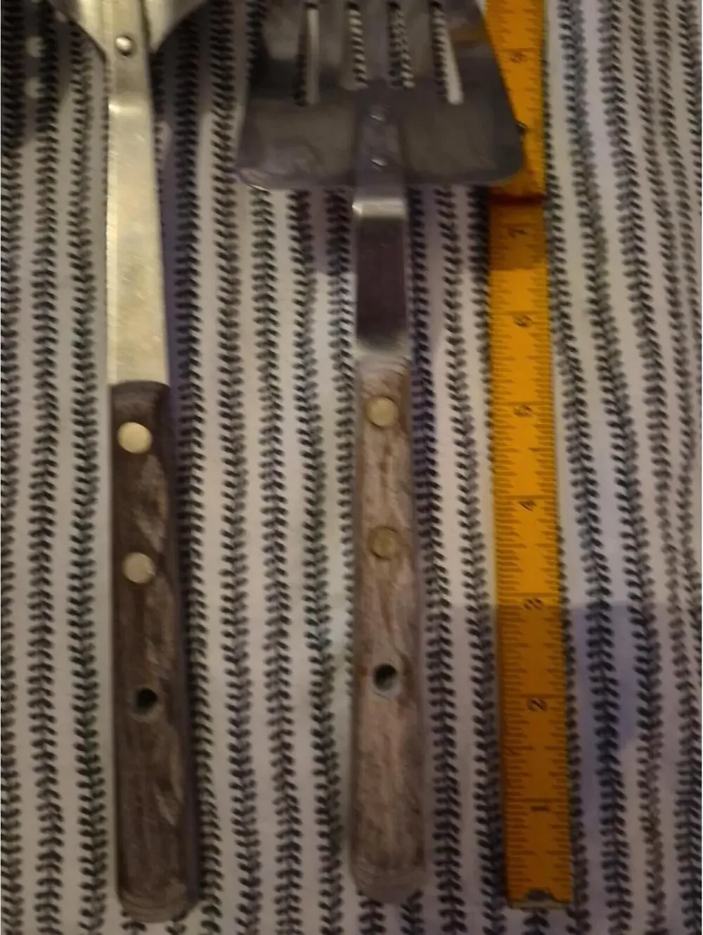 Vintage Prudential USA Slotted Spatula & Spoon Surgical Stainless W/ Wood Handle